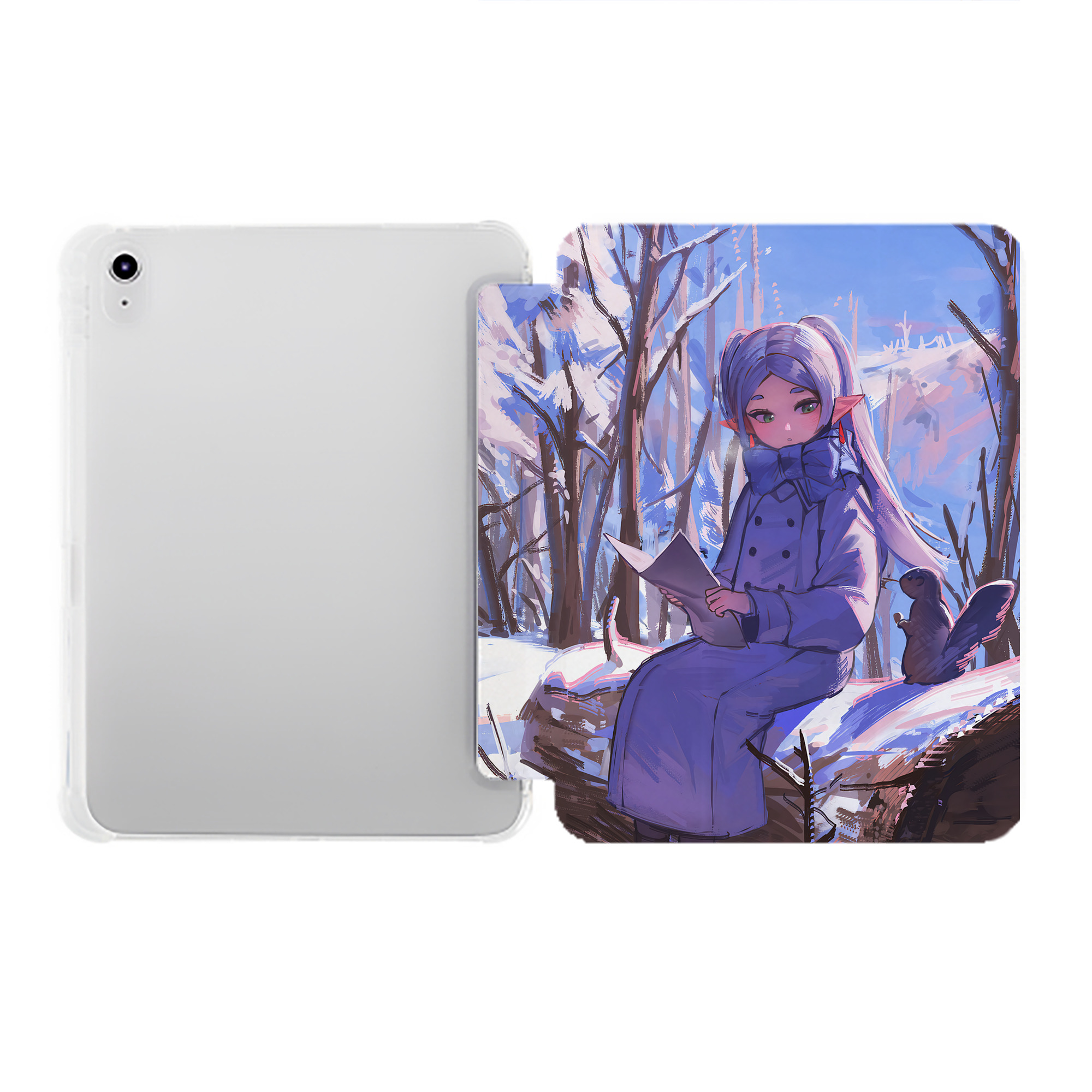 （画像用） 葬送のフリーレン Frieren IPad ケース ペン収納付き 三つ折りスタンド PUレザー×シリコン 対応機種9.5/10.5/10.9インチ